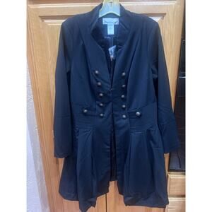Denim 24/7 Black Military Style Coat